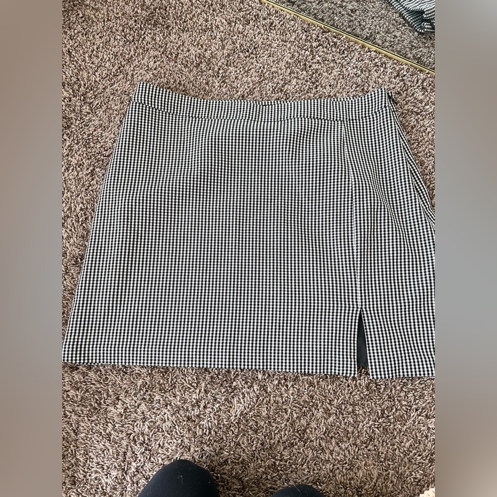 New Look Black and White Gingham Skirt